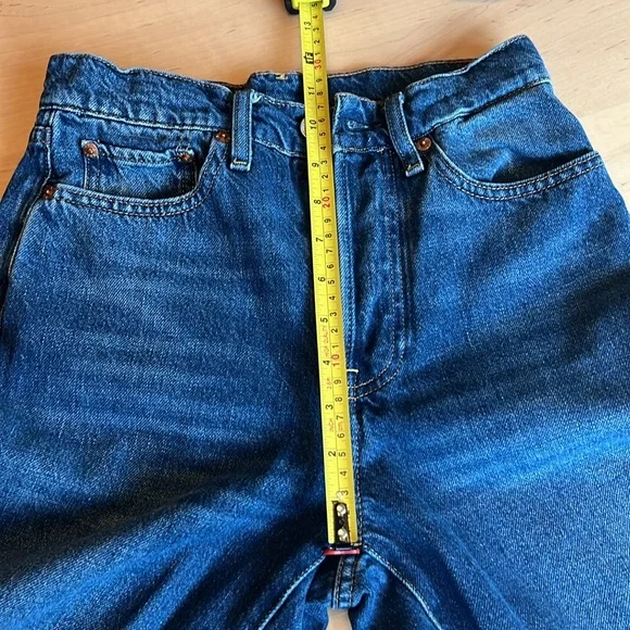 BUCK MASON Wide Leg Button Fly High Waisted Denim Deck Jean - Picture 8 of 10